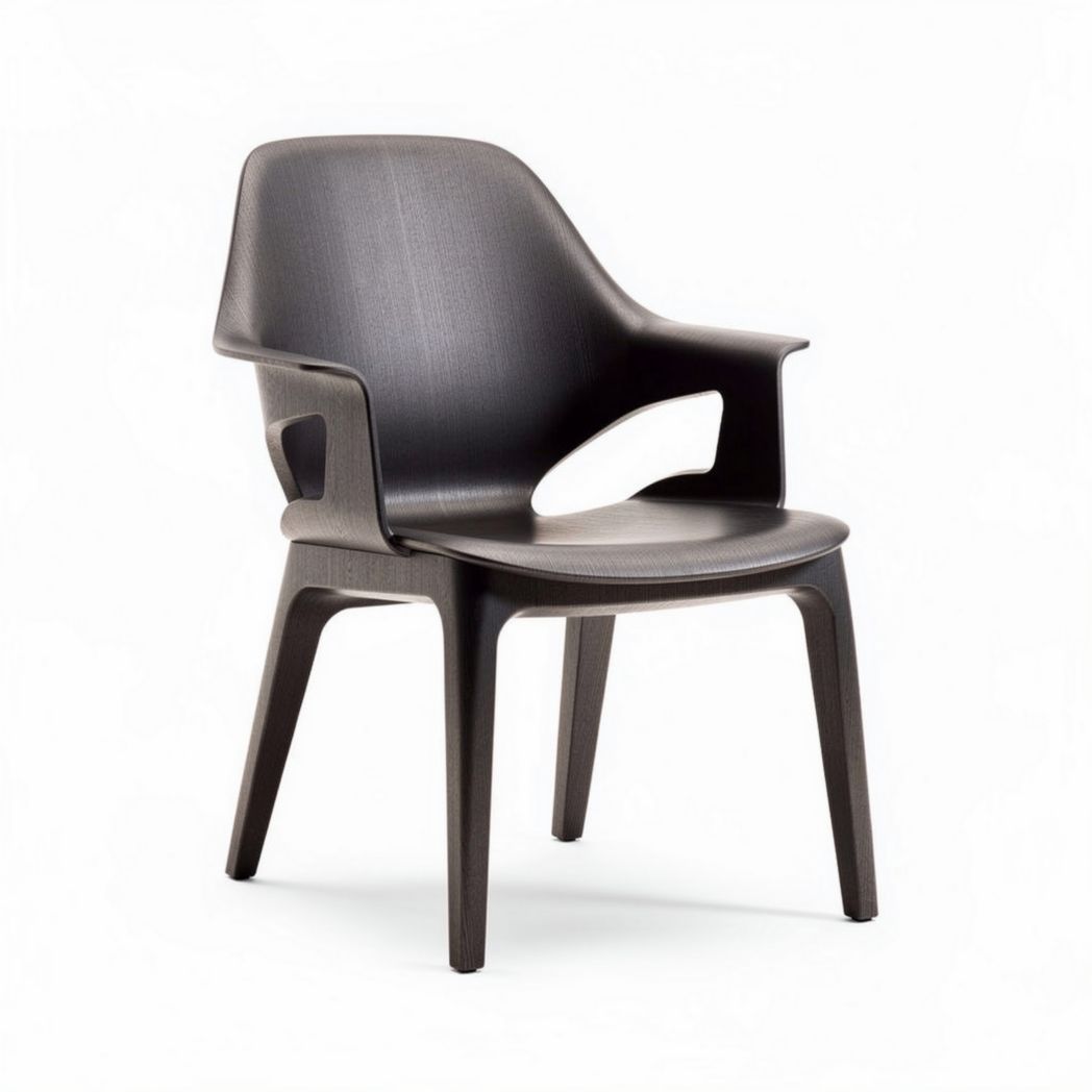 Chaise en plastique noir empilable pour intérieur et extérieur 50 x 50 x 80cm
