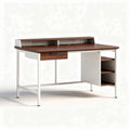 Bureau en bois et métal avec rangement et dimensions 150 x 70 x 75cm