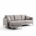 Canapé d'angle en tissu beige avec coussins amovibles 200 x 100 x 90cm